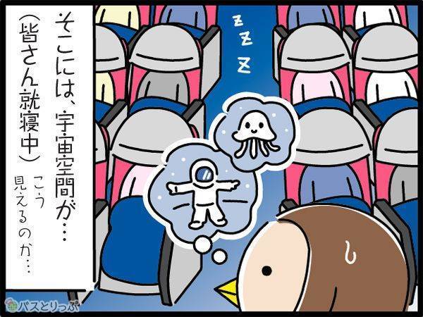 そこには、宇宙空間が…(皆さん就寝中)