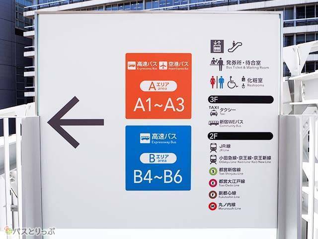 The bus stop is color coded