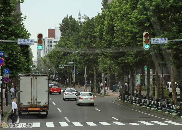 札幌中心部を走行中