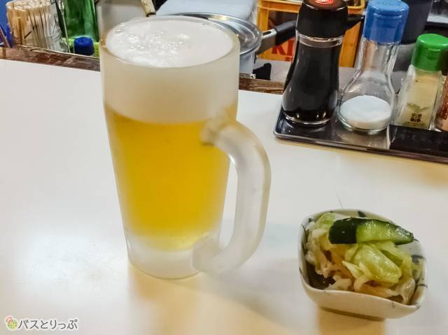 ビールとお漬物
