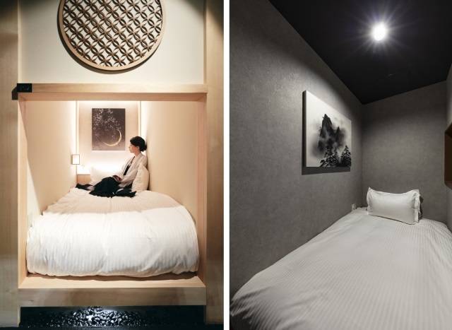 天井高2m以上＆セミダブルベッドの快適空間。カプセルホテルとは思え