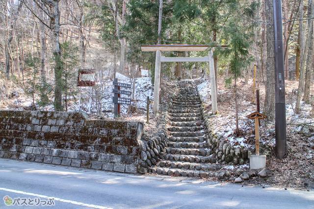 The route which climbs up a hill appears on the right side.(sightseeing of Shima)