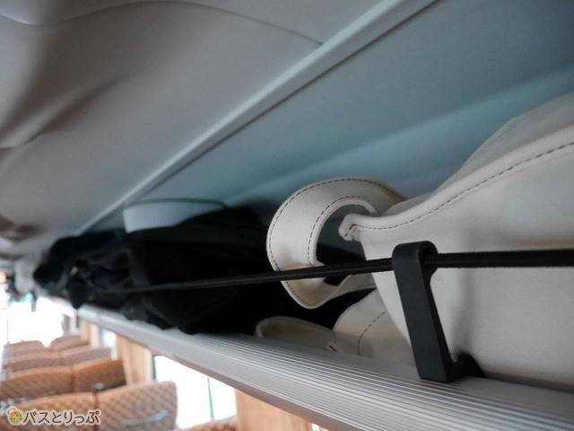 太いゴムが荷物の転落を防ぎます