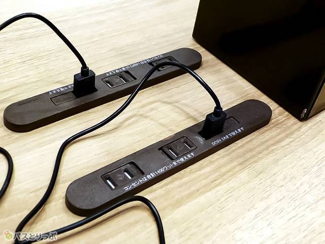 電源はパソコン利用可能。各種充電器も借りられる