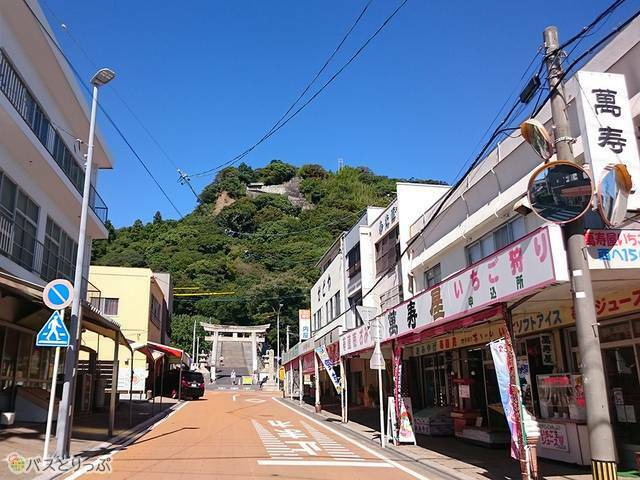 久能山下から久能山東照宮一ノ門を見上げる