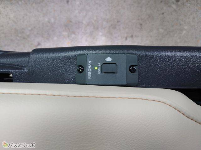 充電用のUSBポート