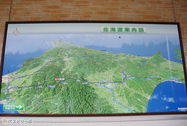 PAにあった案内図。北海道は広い！