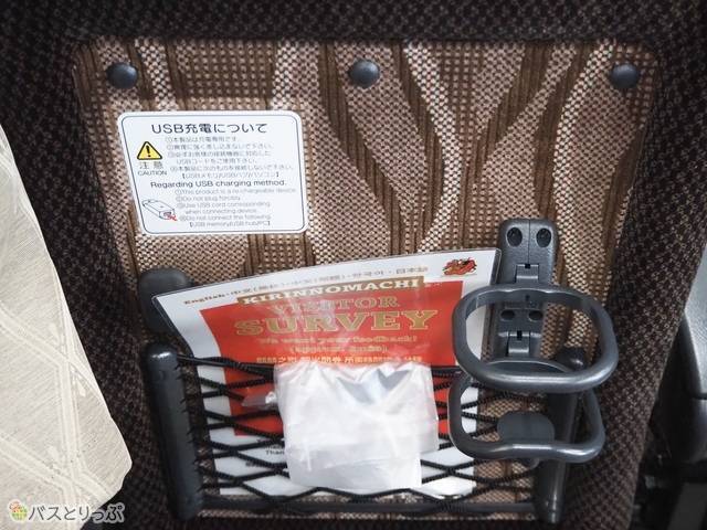 前のシート背面にドリンクホルダー