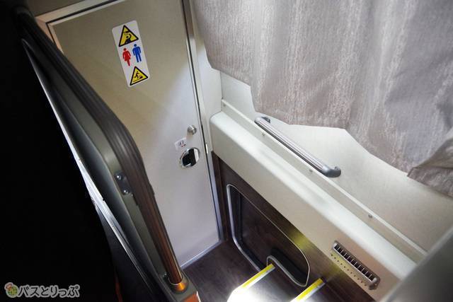 車内トイレは車内中央あたりに